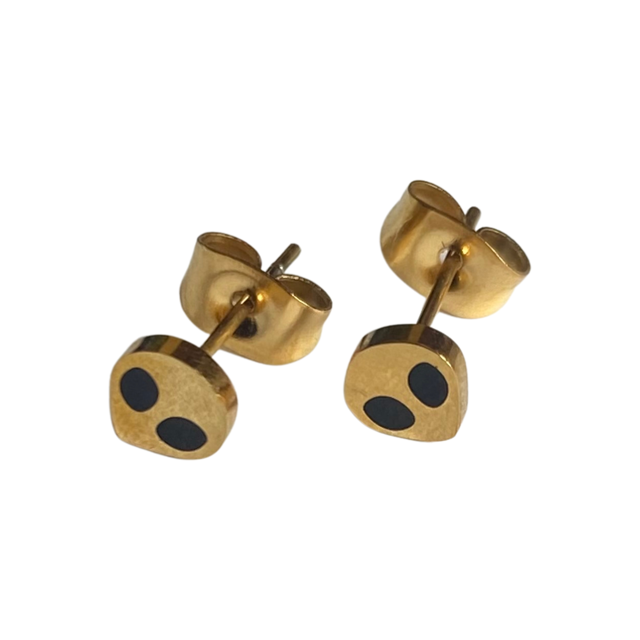 Gold Alien Micro Stud Earrings
